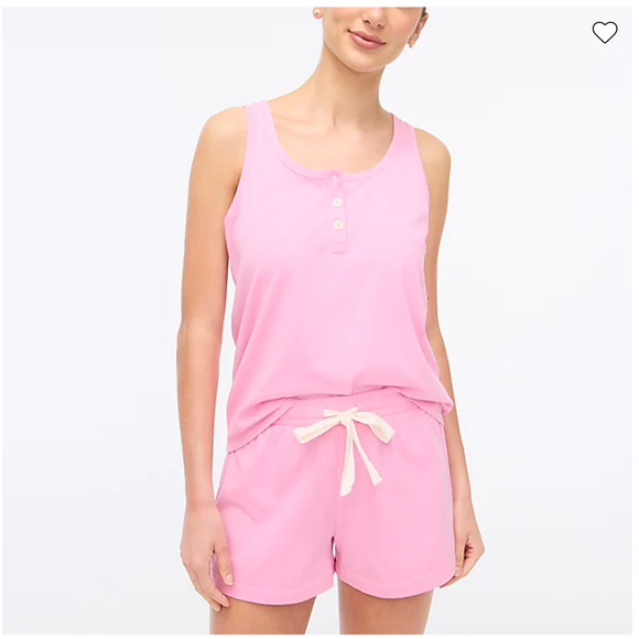 NWT J. Crew Retro Pink Cotton Henley Tank Top - Picture 8 of 8